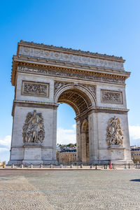 Low angle view of monument against clear sky