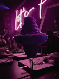 High angle view of illuminated string lights