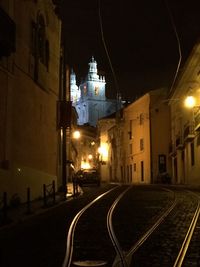 Illuminated city at night