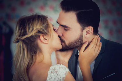 Young couple kissing