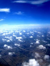 Aerial view of clouds over sea