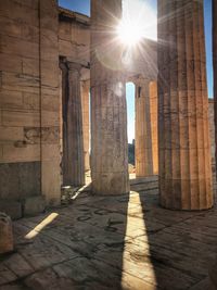 Sunlight streaming through window on sunny day