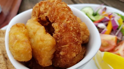 Close-up of food served in plate