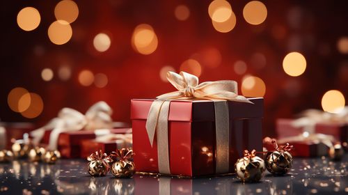 Close-up of christmas decorations on table