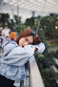 Portrait of girl standing outdoors