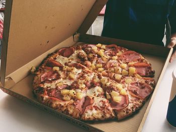 Close-up of pizza on plate