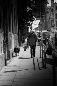 Woman walking in city