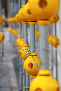 Close-up of yellow lantern