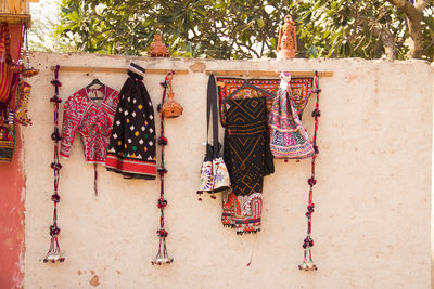 Clothes hanging on tree