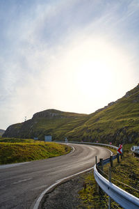 High angle view of road against sky