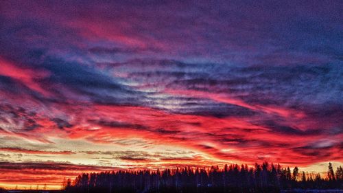 Scenic view of dramatic sky during sunset