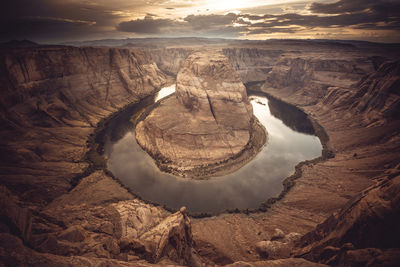 Horseshoe bend point at sunset