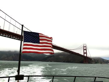 American flag against sky