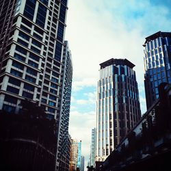 Low angle view of modern building against sky