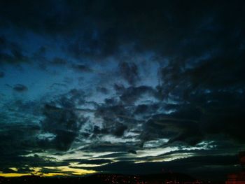 Storm clouds over cloudy sky