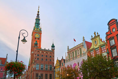 Low angle view of buildings against sky