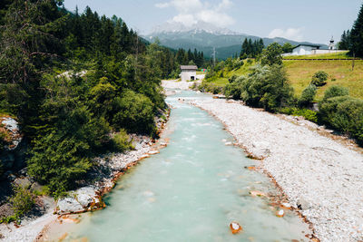 Mountain river in the dolomites
