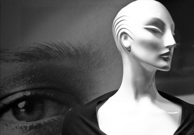 Close-up of mannequin in store