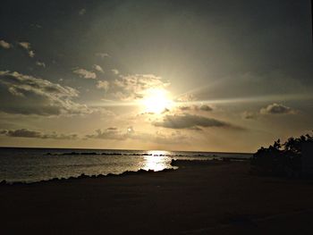 Scenic view of sunset over sea