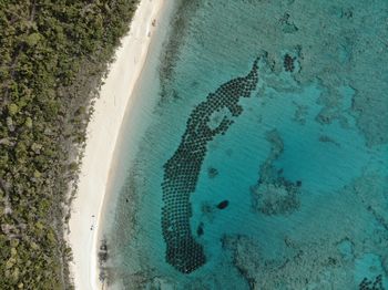 High angle view of sea shore