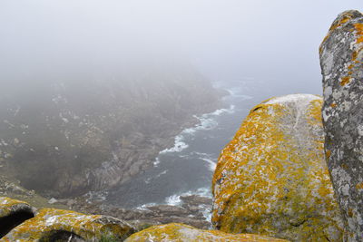 Scenic view of mountains during winter