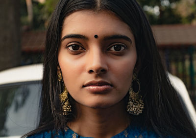 Close-up portrait of woman