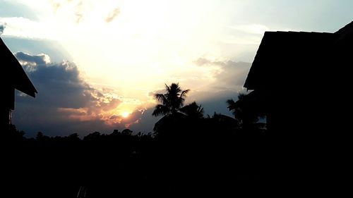 Low angle view of silhouette trees against sky during sunset