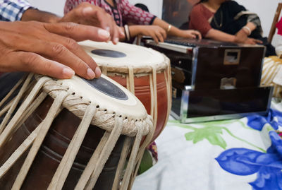 Close-up of man playing in basket