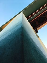Low angle view of bridge against clear sky