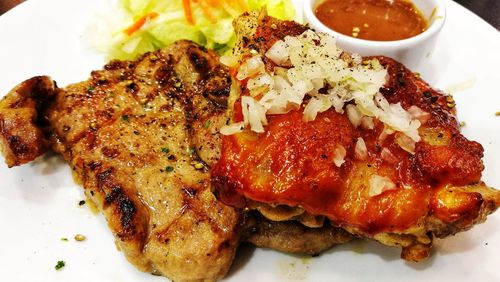 Close-up of food in plate