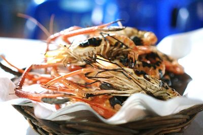 Close-up of dead fish in plate