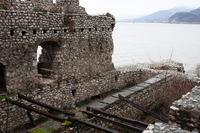 View of abandoned railroad track