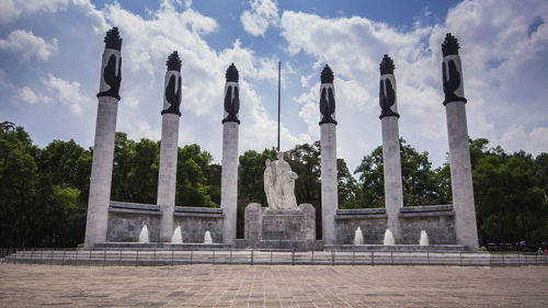 Panoramic view of historical building against cloudy sky