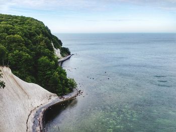 High angle view of sea against sky