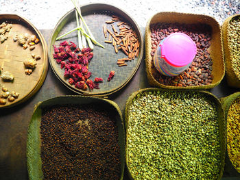 View of dried food in baskets