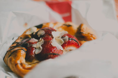 Close-up of pizza on plate