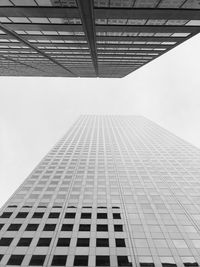 Low angle view of modern building against clear sky