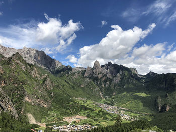 Scenic view of mountains against sky