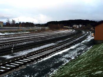 Railroad tracks in winter