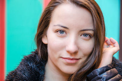 Close-up portrait of young woman