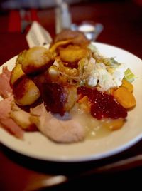 Close-up of served food