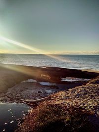 Scenic view of beach against sky