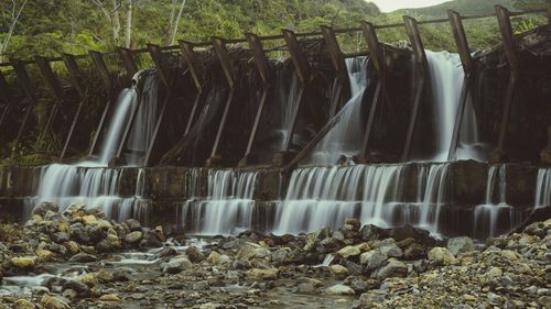 Scenic view of waterfall