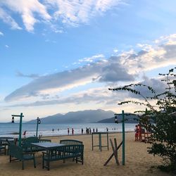 Scenic view of beach against sky