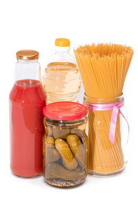 Close-up of food on white background