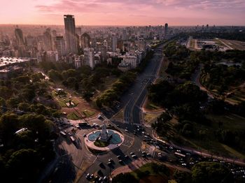 High angle view of city