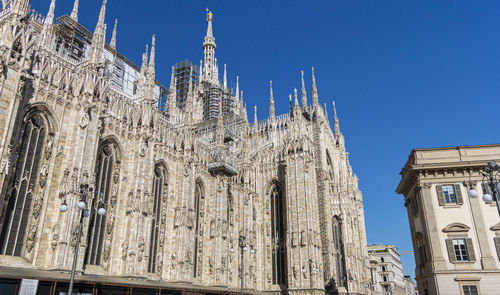 Facade of the cathedral in the city of milan, italy
