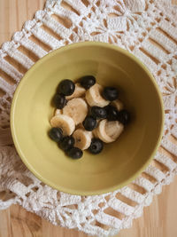 High angle view of breakfast served in bowl