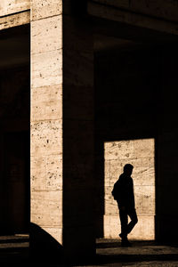 Shadow of man on wall