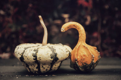 Close-up of pumpkin on table